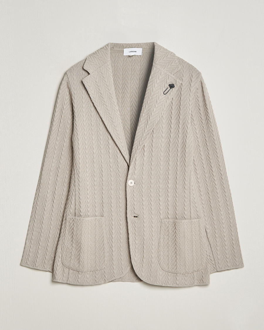 Hombres | Blazers | Lardini | Knitted Structure Cotton Blazer Beige