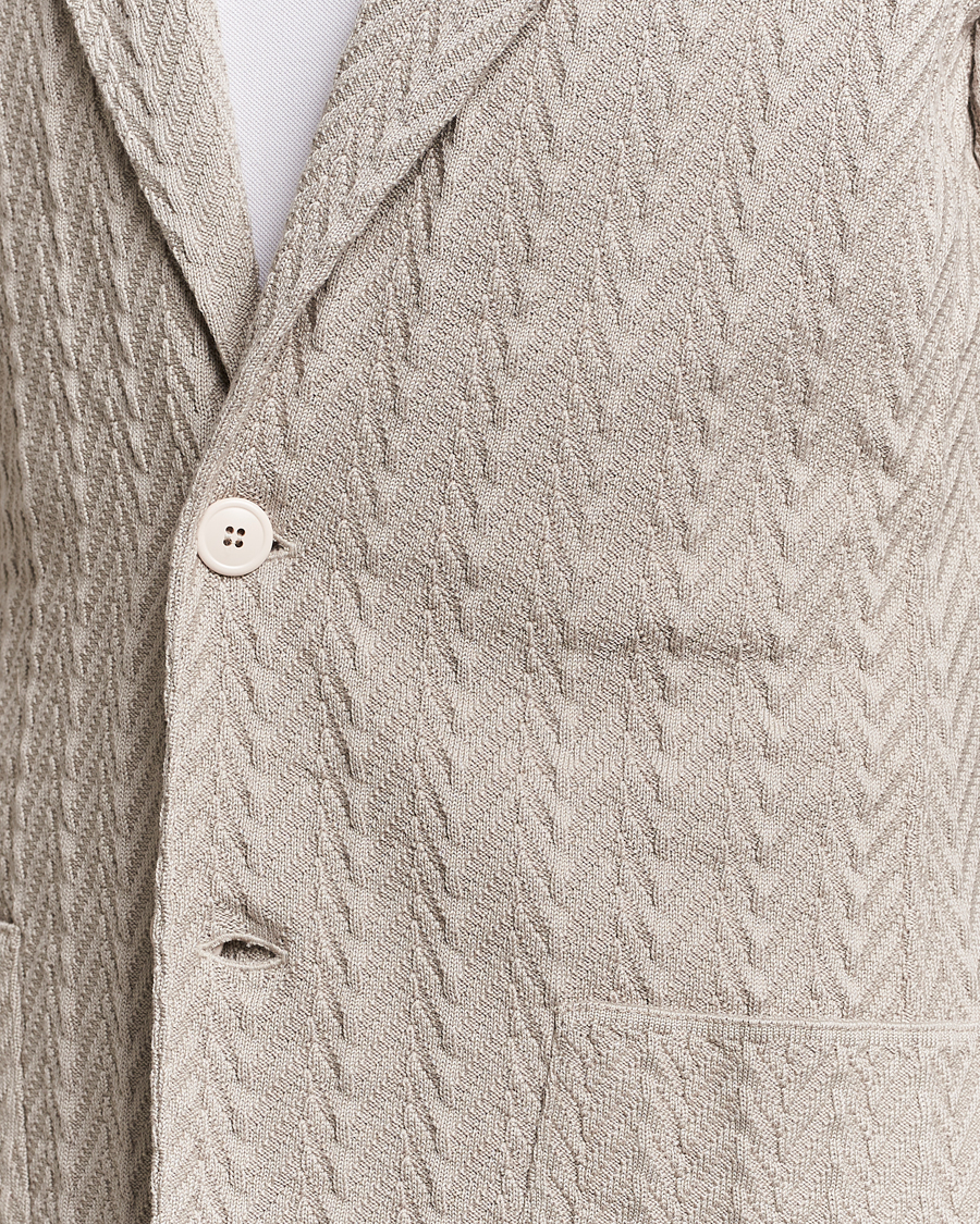 Hombres | Blazers | Lardini | Knitted Structure Cotton Blazer Beige