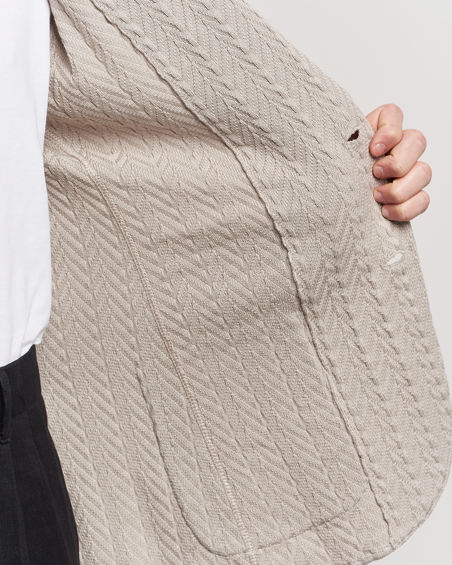 Hombres | Blazers | Lardini | Knitted Structure Cotton Blazer Beige