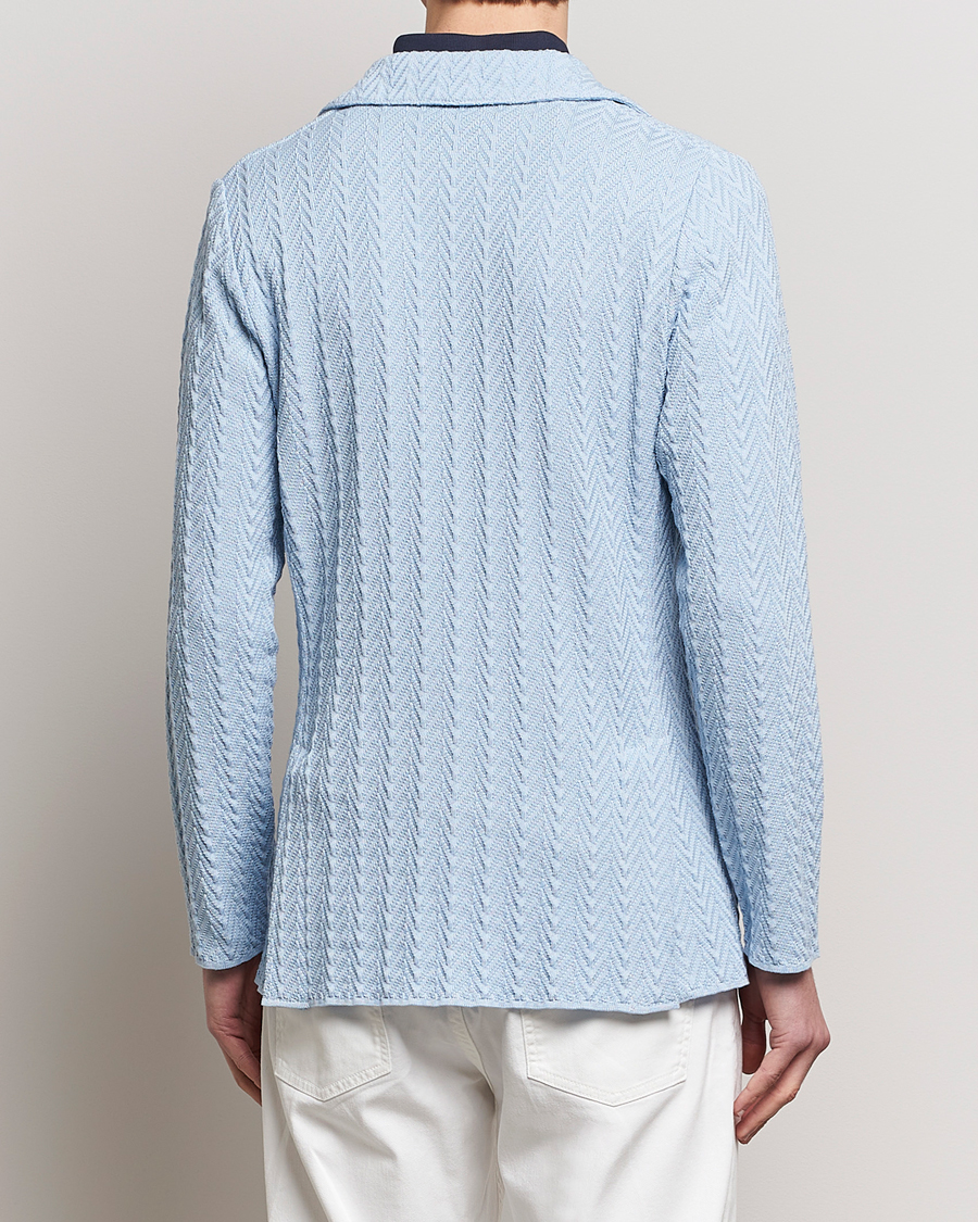 Hombres | Blazers | Lardini | Knitted Structure Cotton Blazer Light Blue