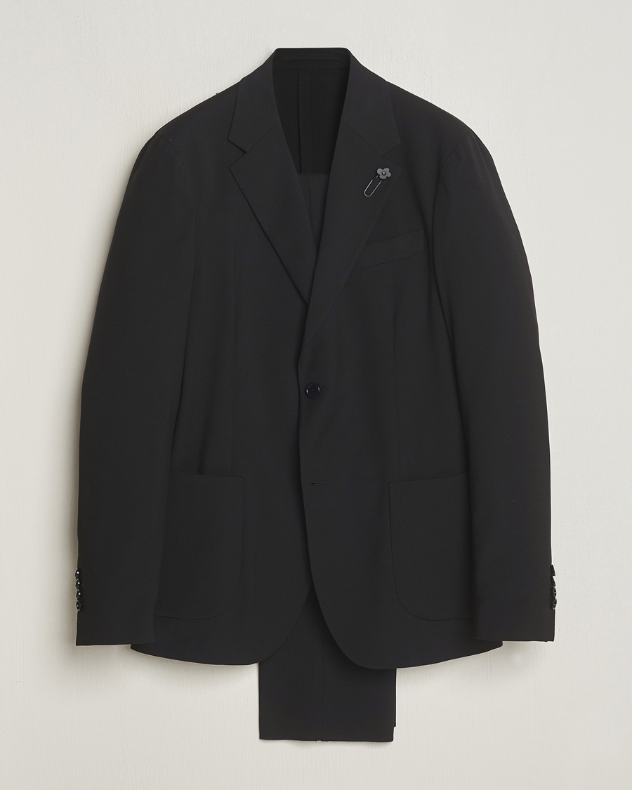 Hombres | Trajes | Lardini | Travellers Soft Wool Suit Black