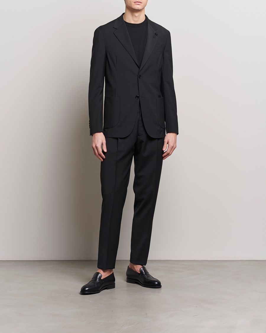 Hombres | Trajes | Lardini | Travellers Soft Wool Suit Black