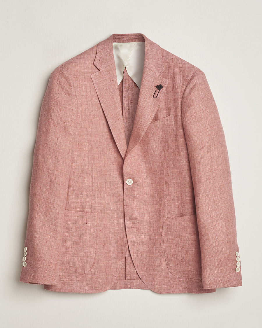 Hombres | Blazers | Lardini | Wool/Linen Patch Pocket Blazer Soft Red