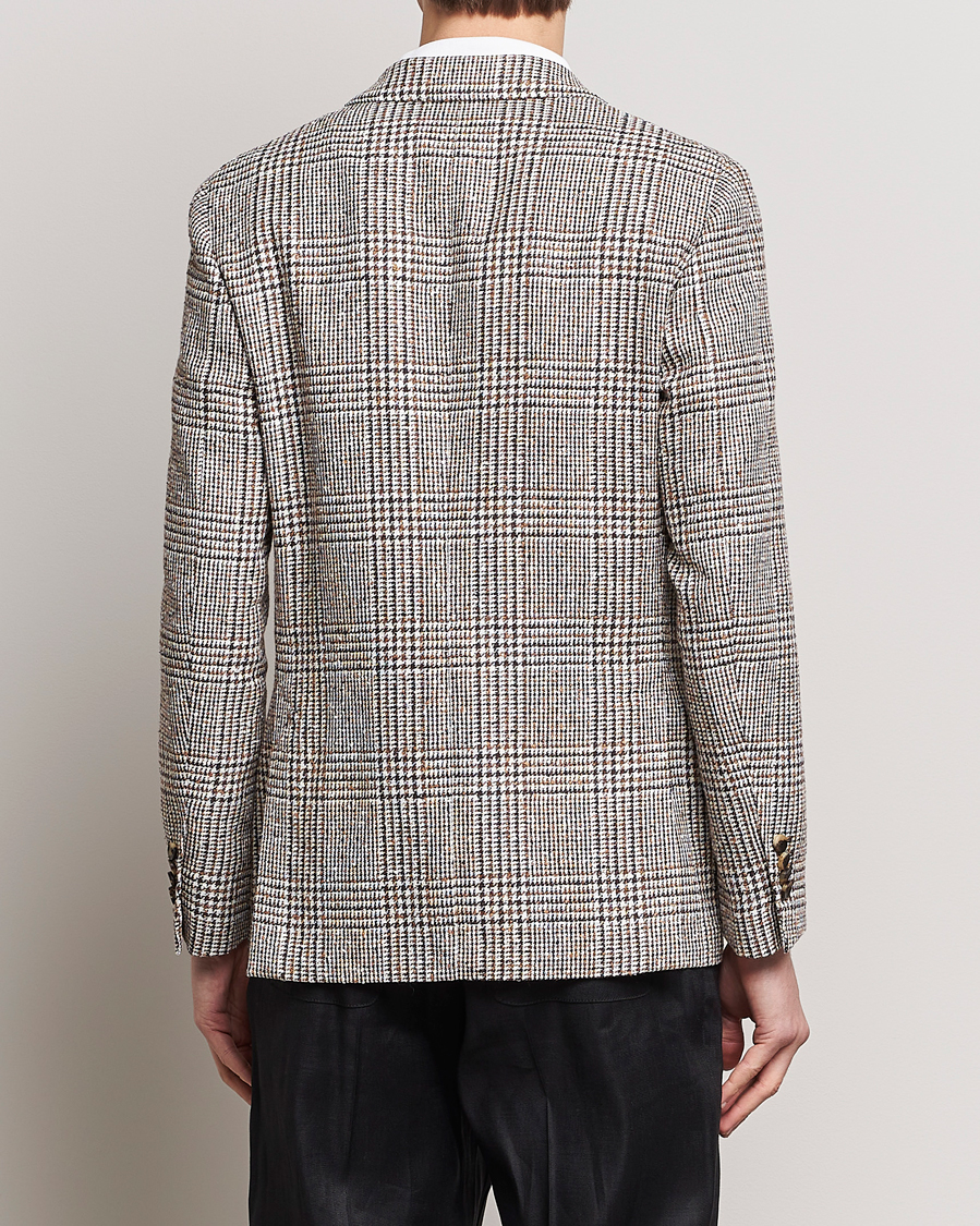 Hombres | Blazers | Lardini | Checked Linen Blazer Brown