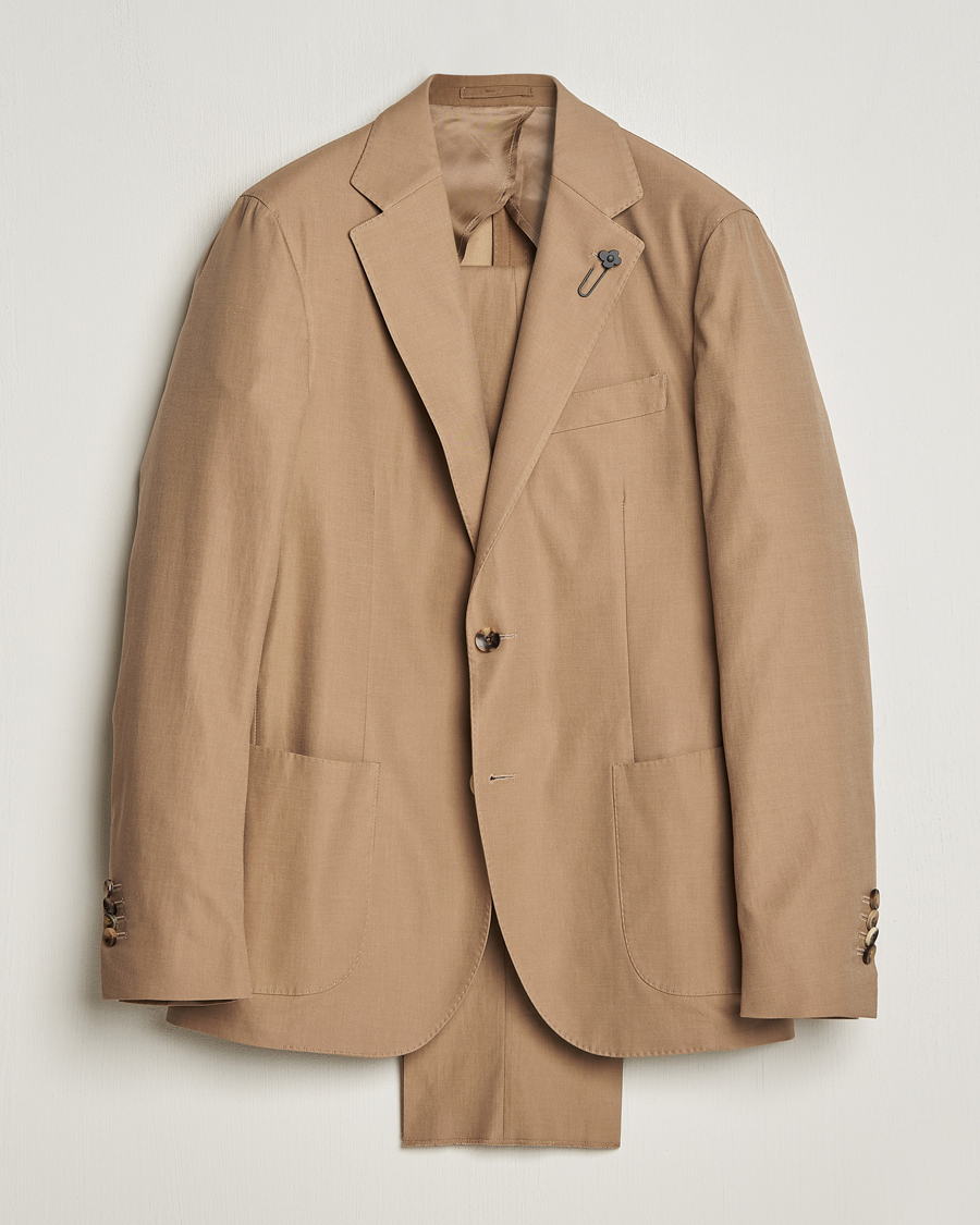 Hombres | Trajes | Lardini | Solaro Cotton Suit Light Brown