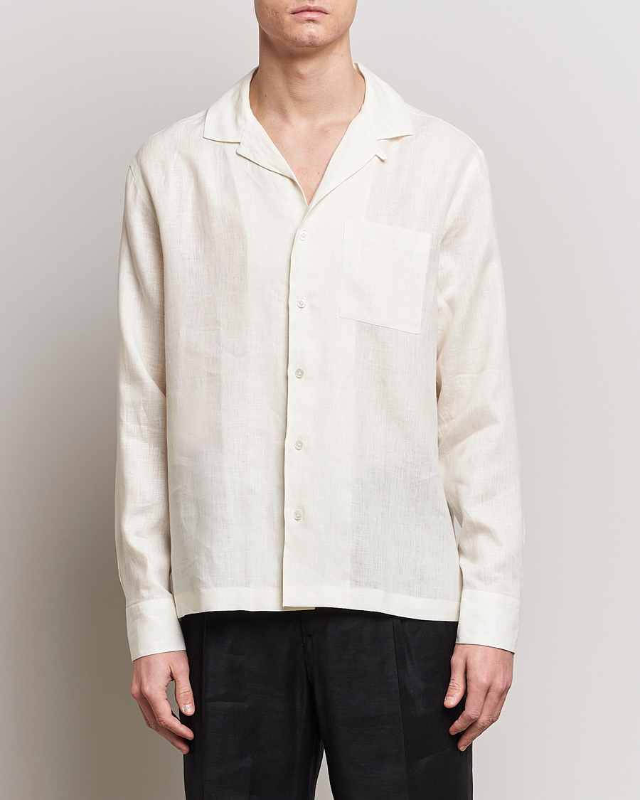 Hombres | Camisas de lino | Lardini | Klop Linen Shirt Off White