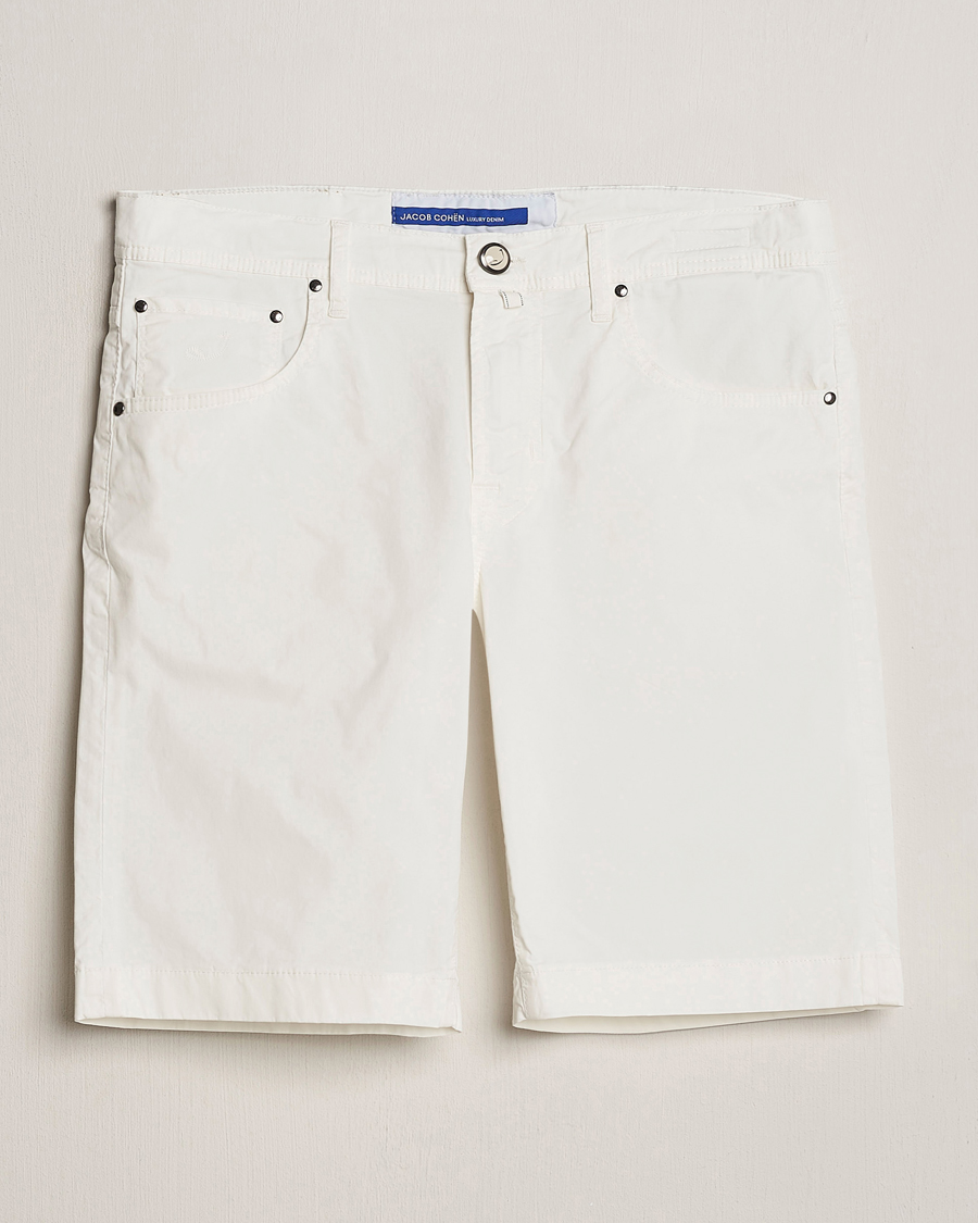Hombres | Pantalones cortos | Jacob Cohën | Nicolas Cotton Gabardine Shorts White