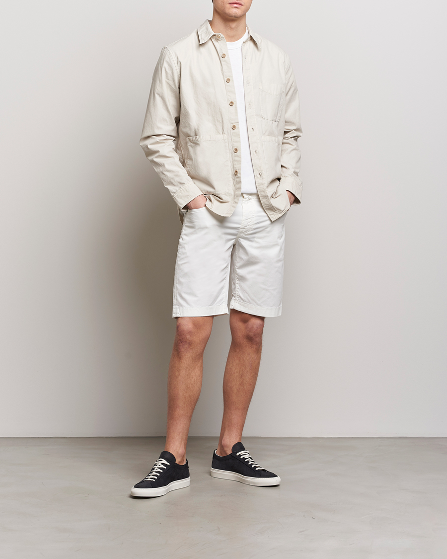 Hombres | Pantalones cortos | Jacob Cohën | Nicolas Cotton Gabardine Shorts White