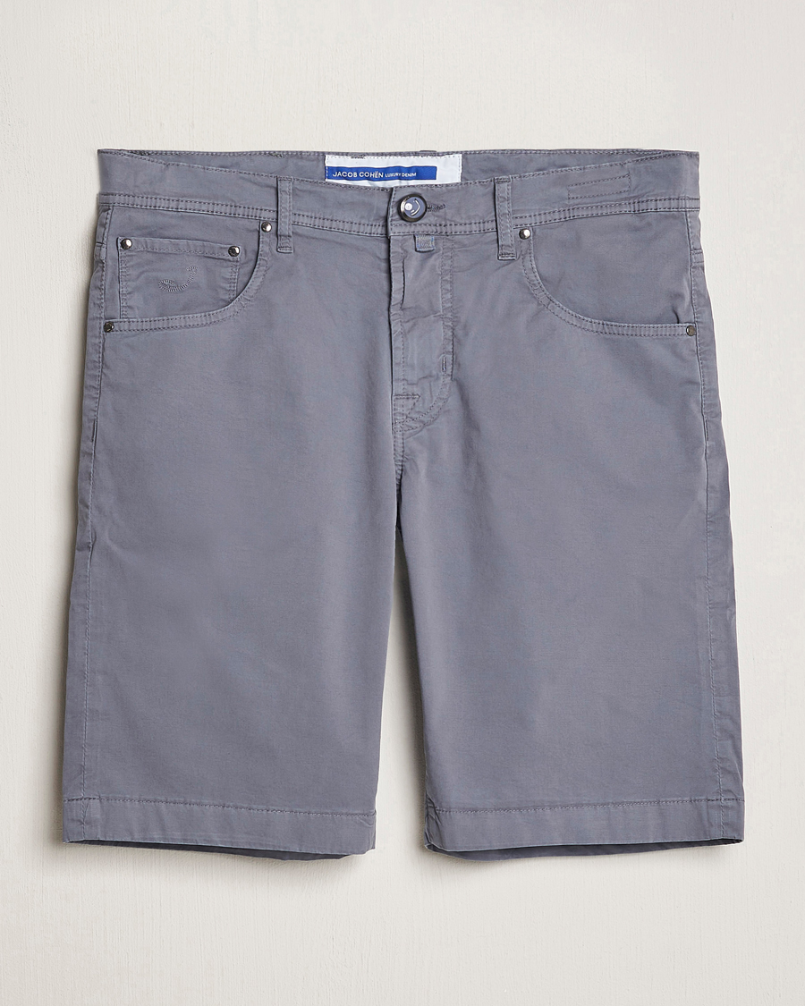 Hombres | Pantalones cortos | Jacob Cohën | Nicolas Cotton Gabardine Shorts Blue Grey