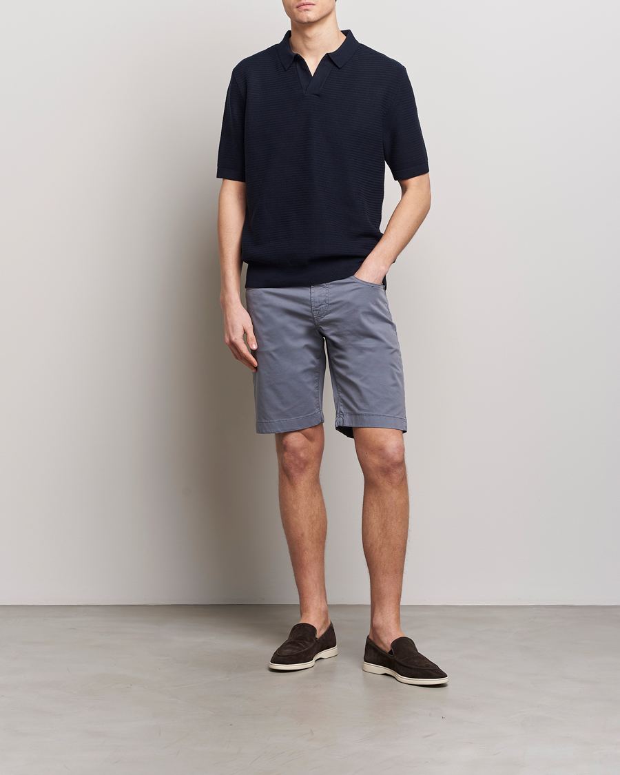 Hombres | Pantalones cortos | Jacob Cohën | Nicolas Cotton Gabardine Shorts Blue Grey