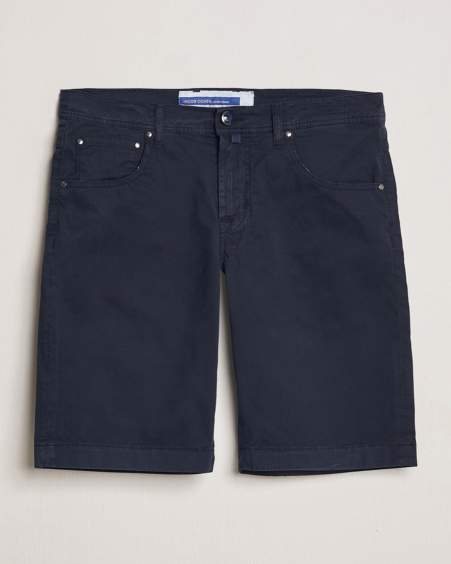 Hombres | Pantalones cortos | Jacob Cohën | Nicolas Cotton Gabardine Shorts Navy