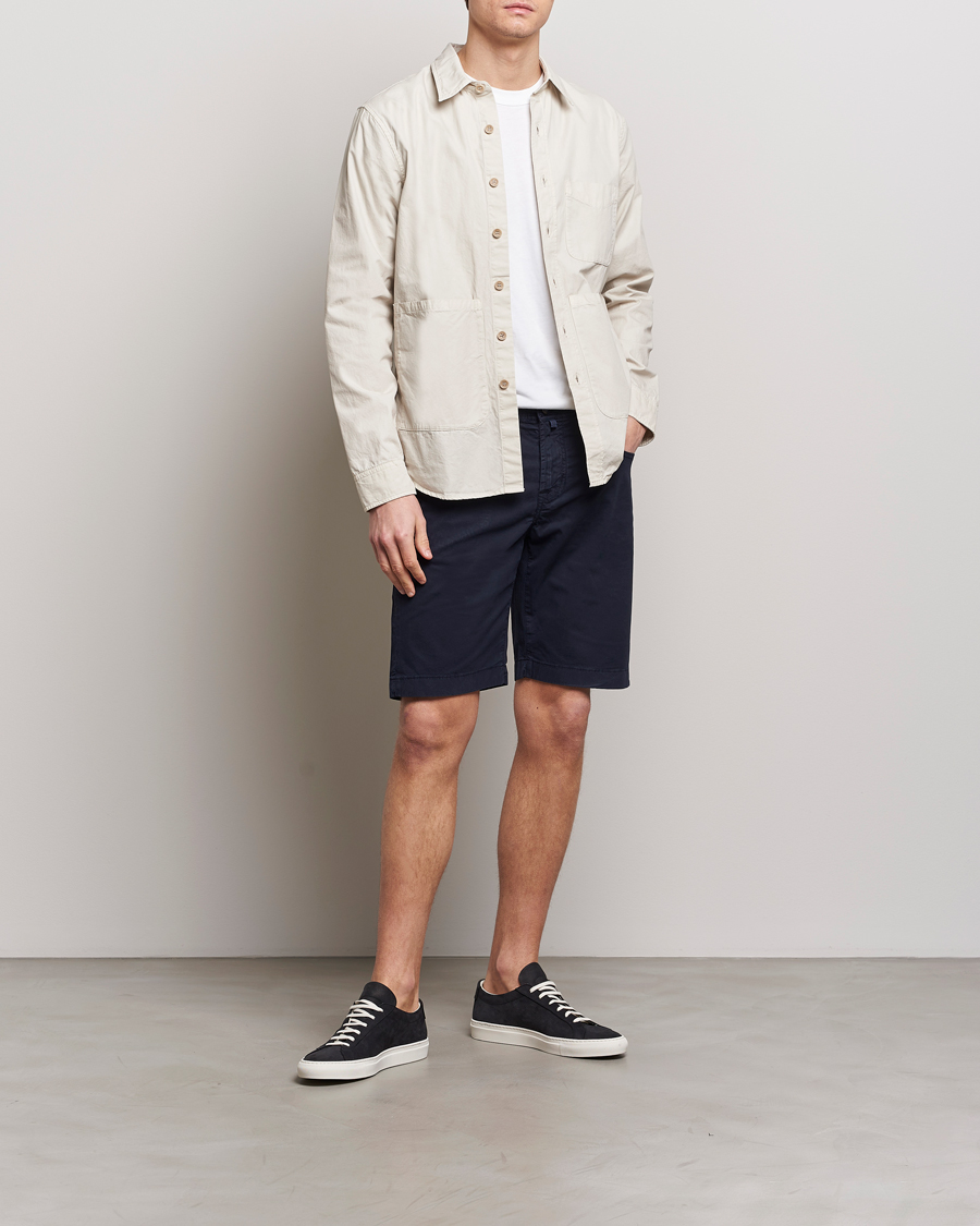 Hombres | Pantalones cortos | Jacob Cohën | Nicolas Cotton Gabardine Shorts Navy