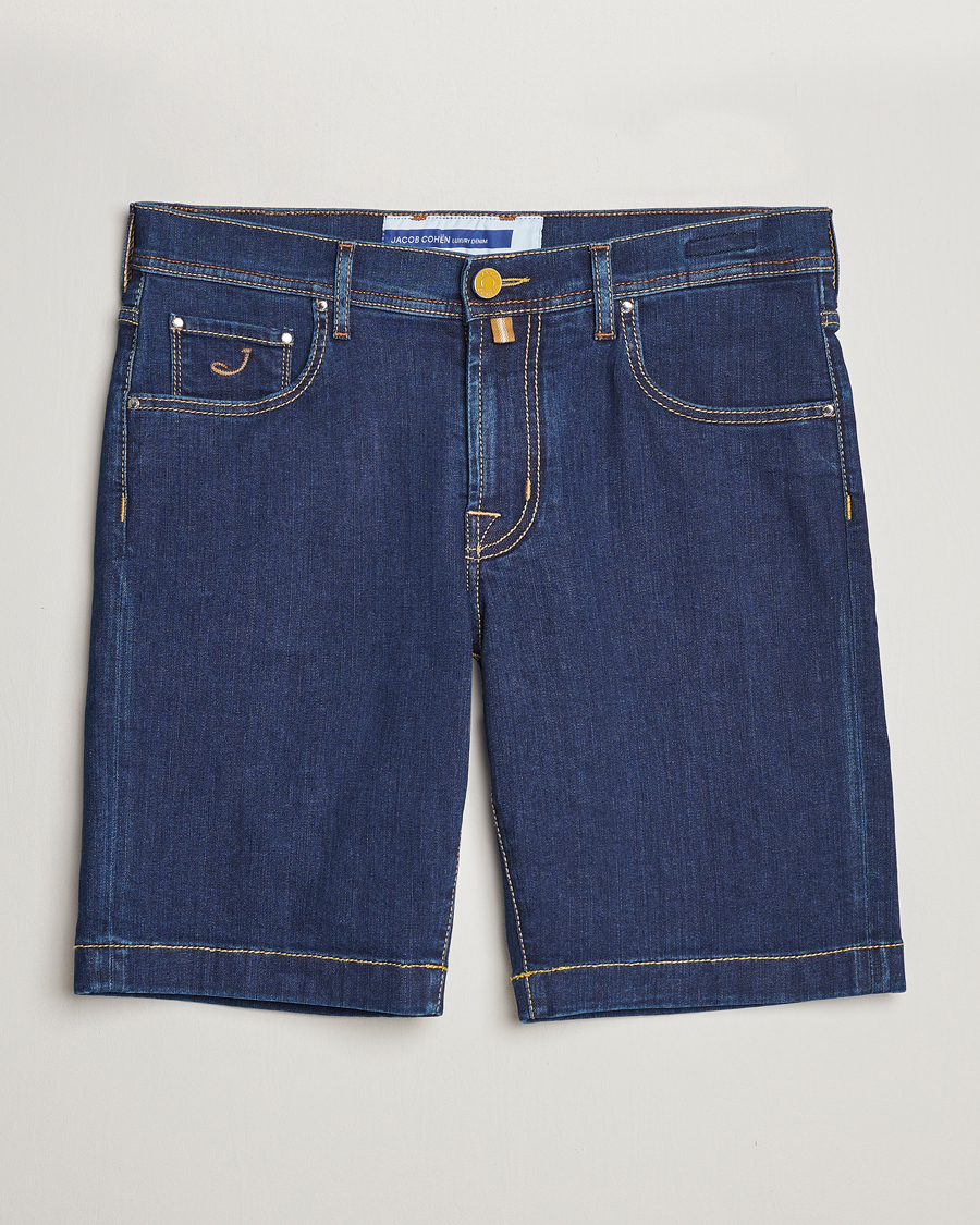 Hombres | Pantalones cortos | Jacob Cohën | Nicolas Stretch Denim Shorts Dark Blue
