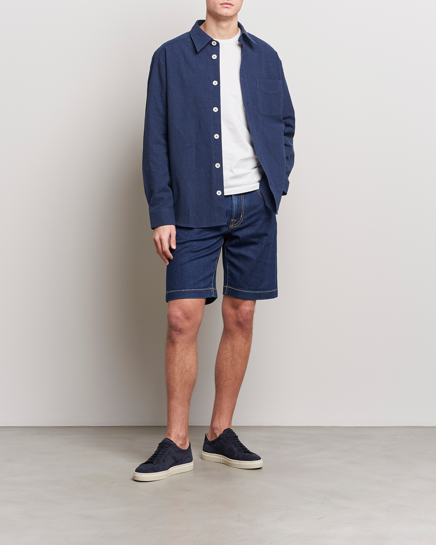 Hombres | Pantalones cortos | Jacob Cohën | Nicolas Stretch Denim Shorts Dark Blue