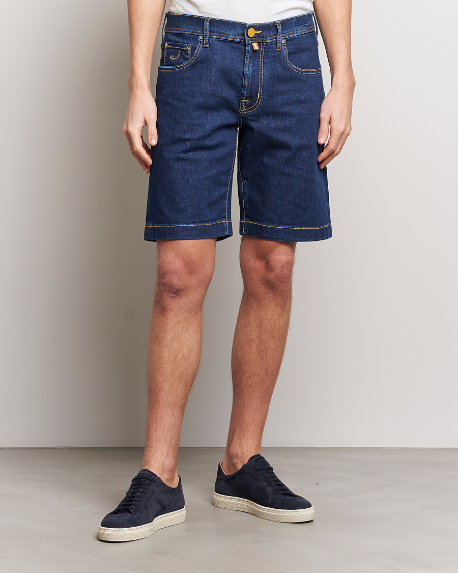 Hombres | Pantalones cortos | Jacob Cohën | Nicolas Stretch Denim Shorts Dark Blue