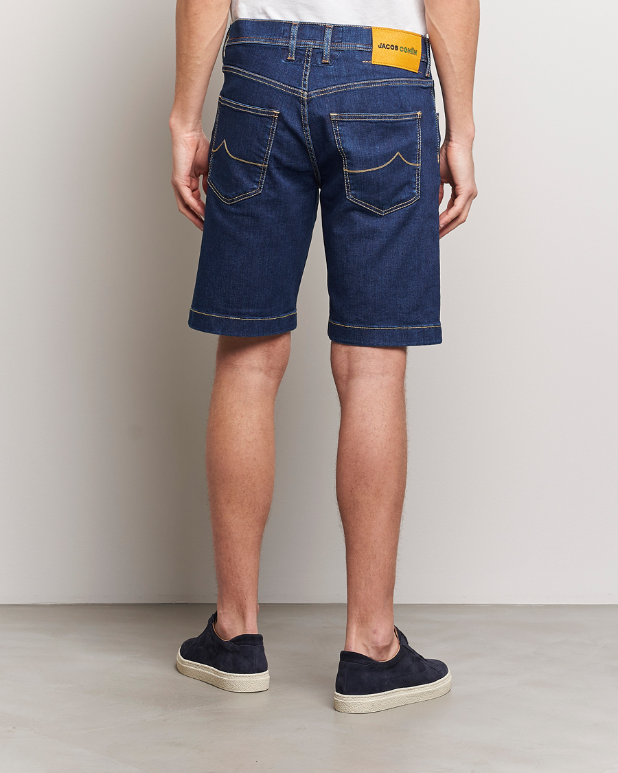 Hombres | Pantalones cortos | Jacob Cohën | Nicolas Stretch Denim Shorts Dark Blue