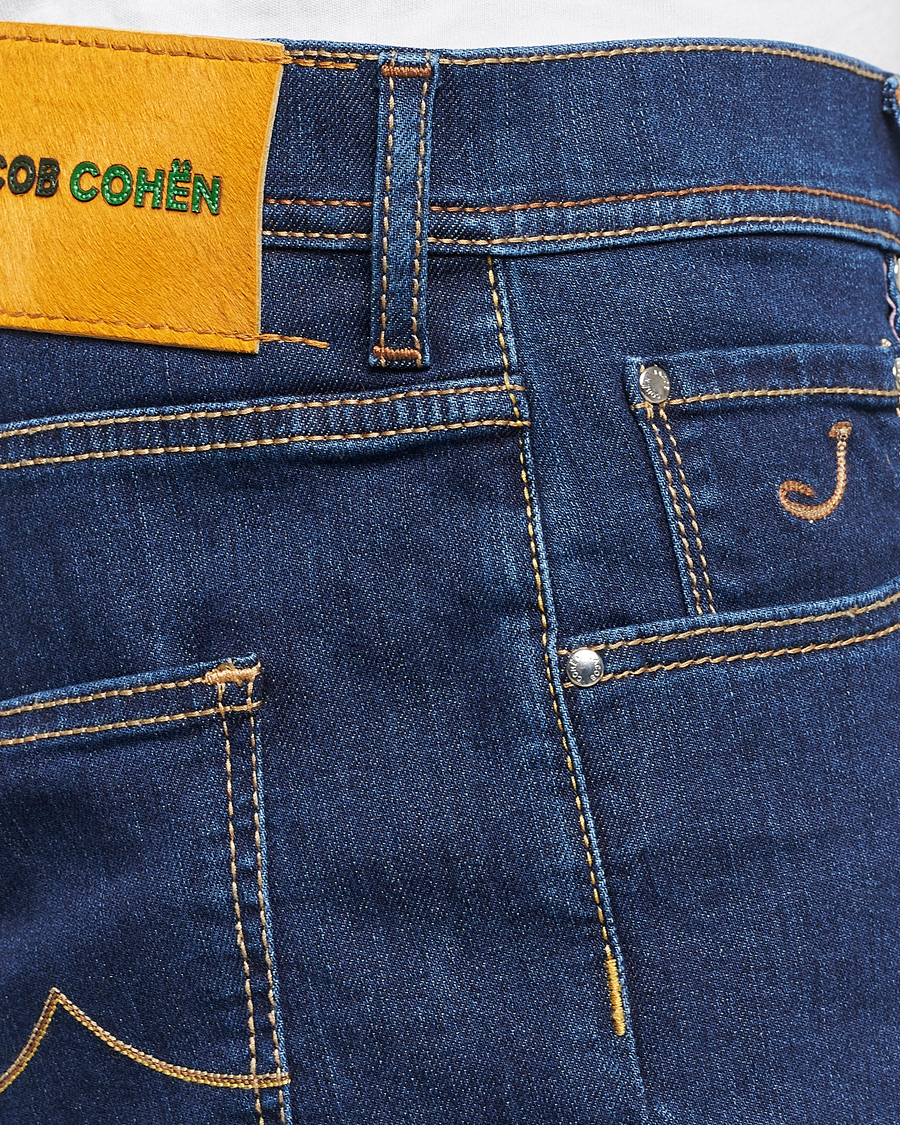 Hombres | Pantalones cortos | Jacob Cohën | Nicolas Stretch Denim Shorts Dark Blue