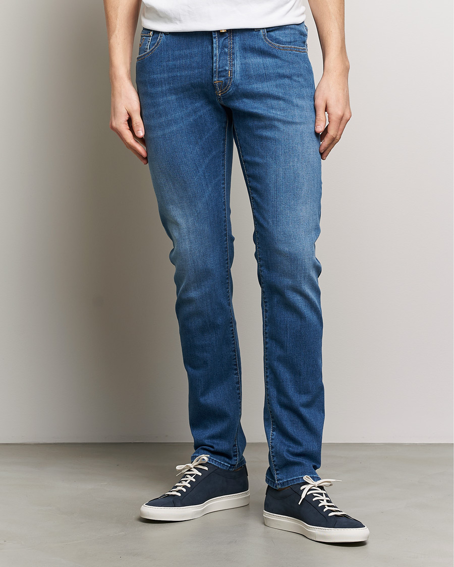 Hombres |  | Jacob Cohën | Nick Slim Fit Stretch Jeans Mid Blue