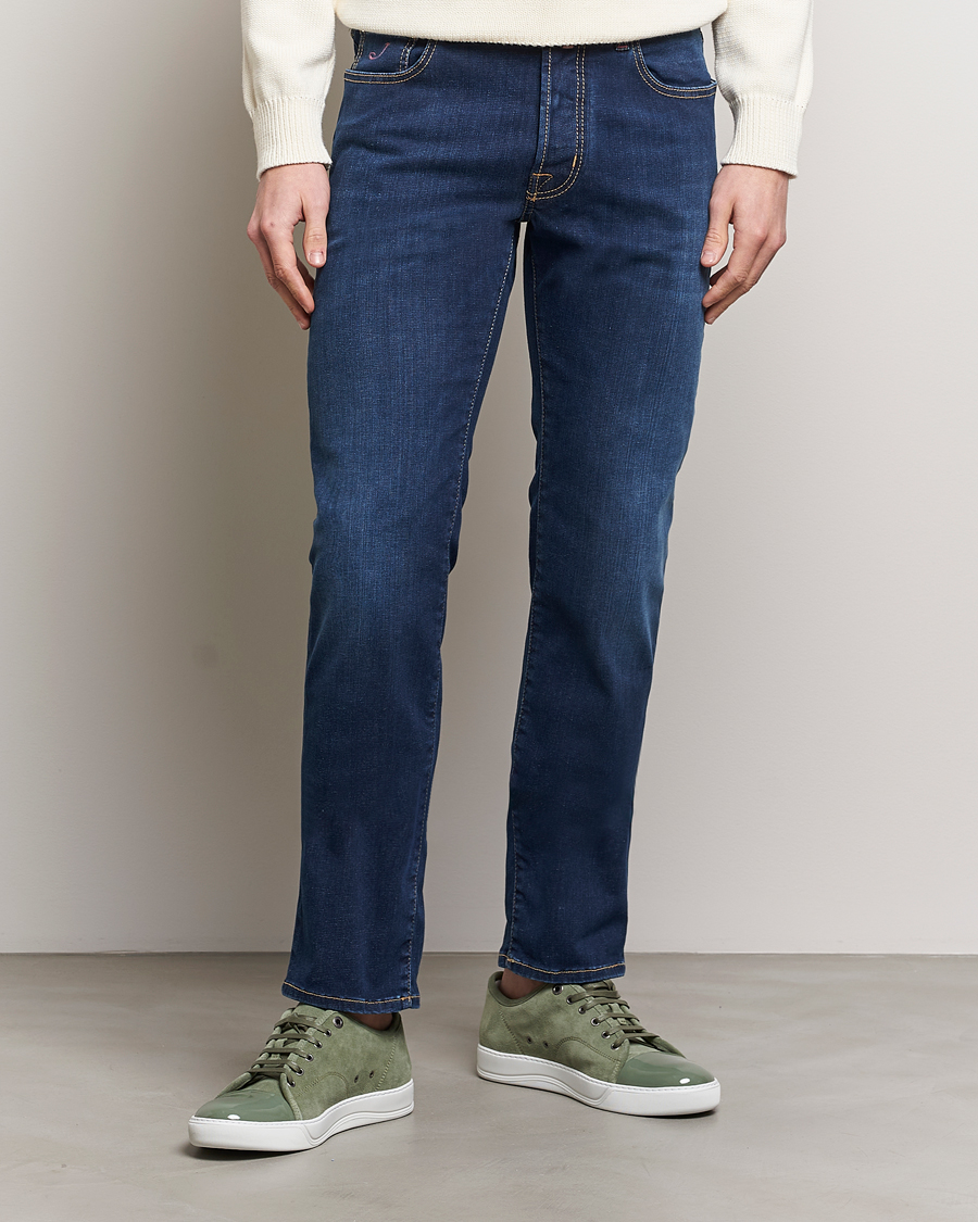 Hombres | Italian Department | Jacob Cohën | Bard Slim Fit Stretch Jeans Dark Blue
