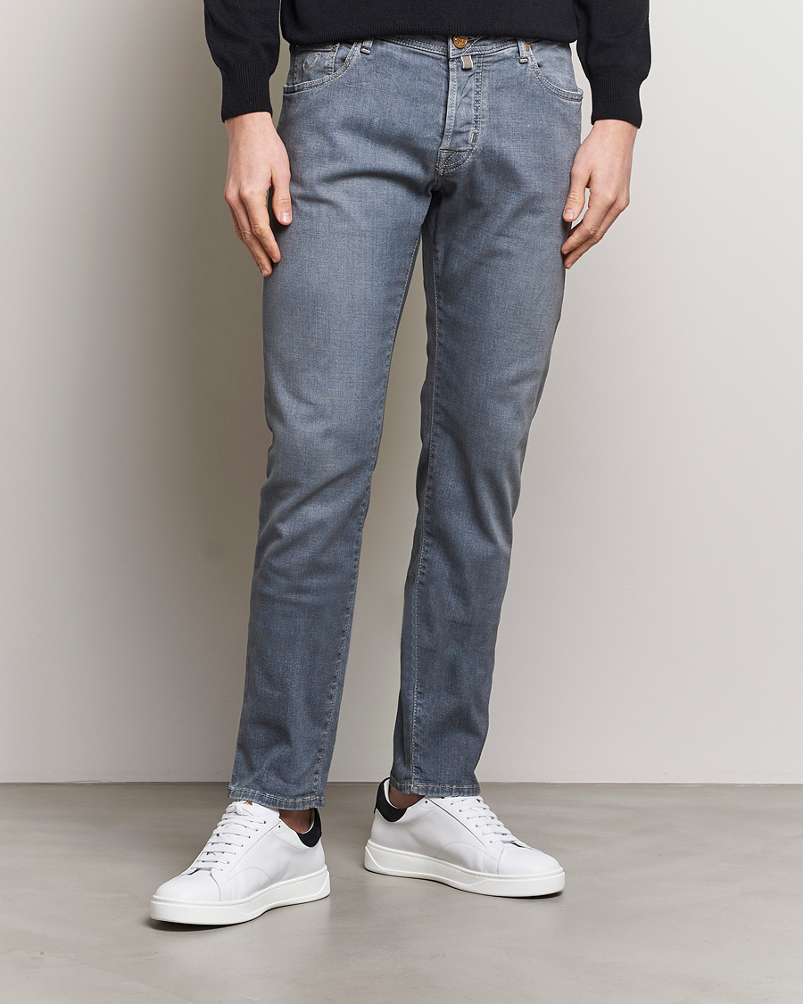 Hombres | Departamentos | Jacob Cohën | Nick Naples Super Slim Stretch Jeans Light Grey