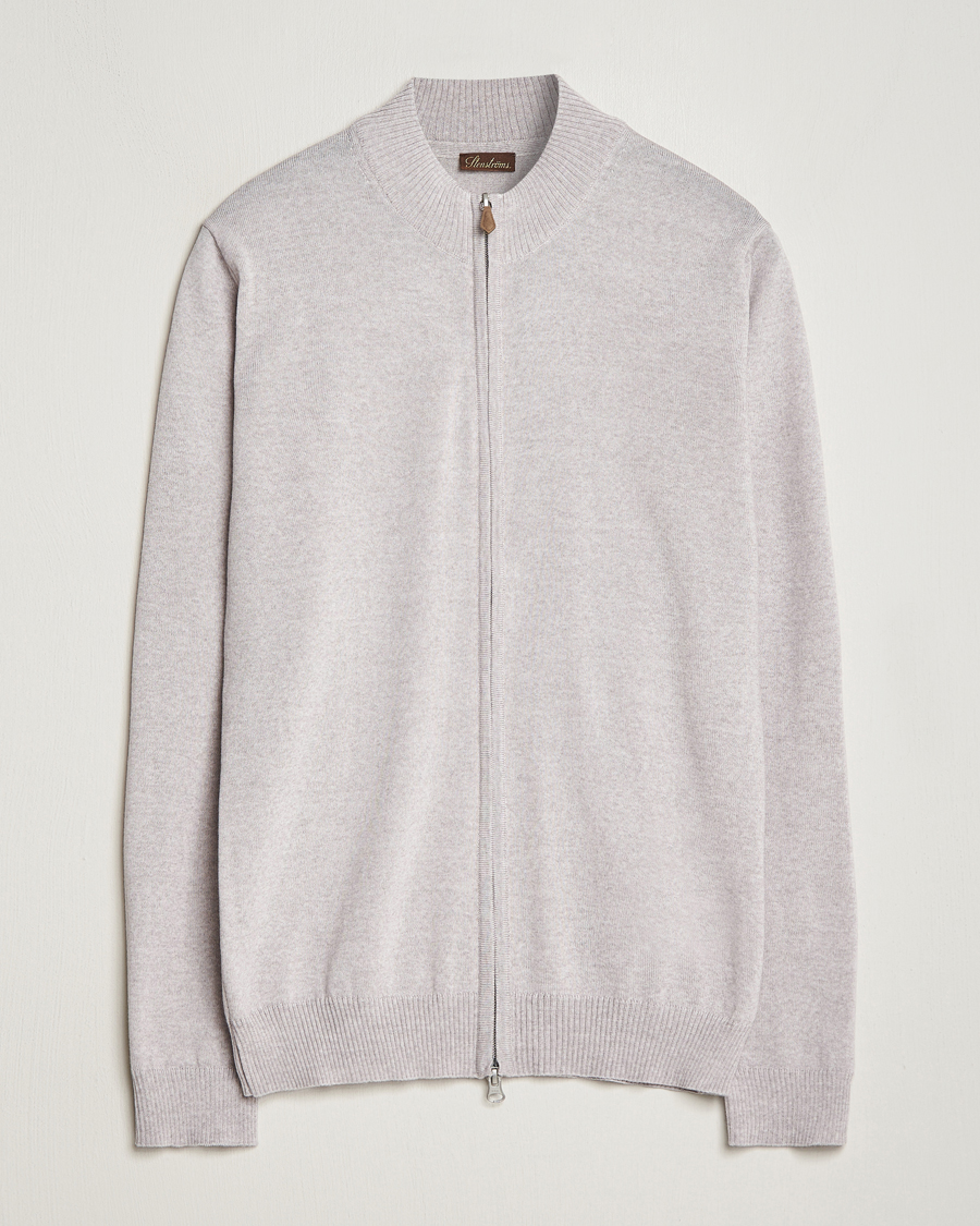 Hombres | Jerséis y prendas de punto | Stenströms | Merino Wool Full Zip Beige