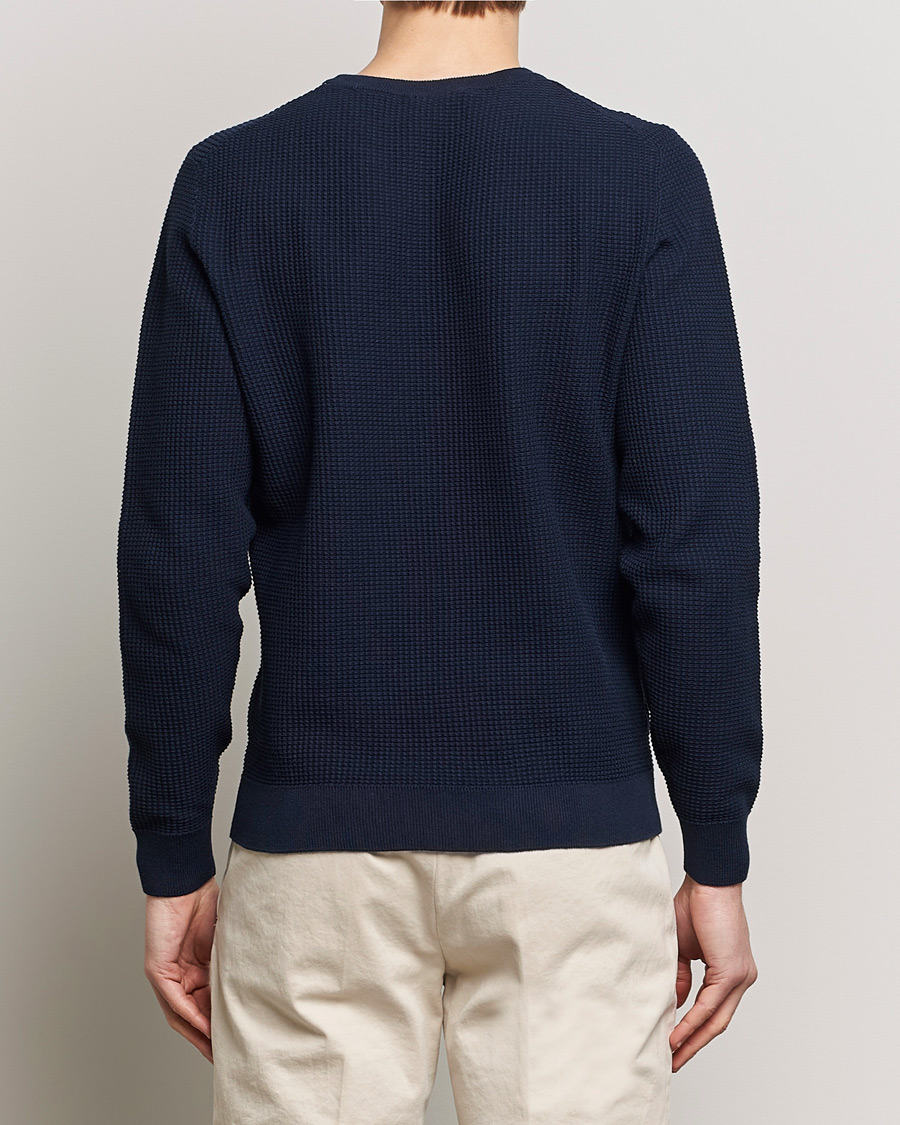 Hombres | Jerséis y prendas de punto | Stenströms | Organic Cotton Crew Neck Navy