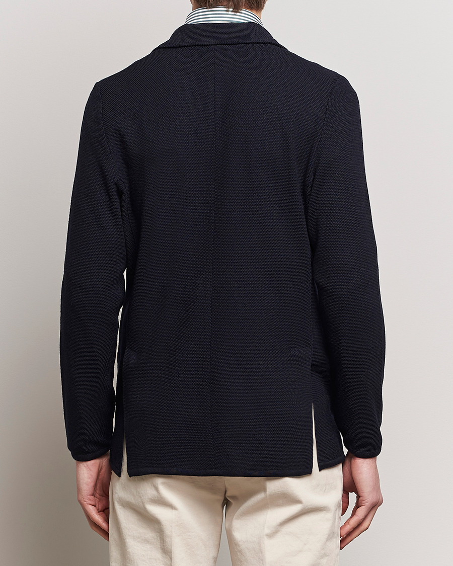 Hombres | Blazers | Stenströms | Merino Wool Texture Knitted Blazer Navy