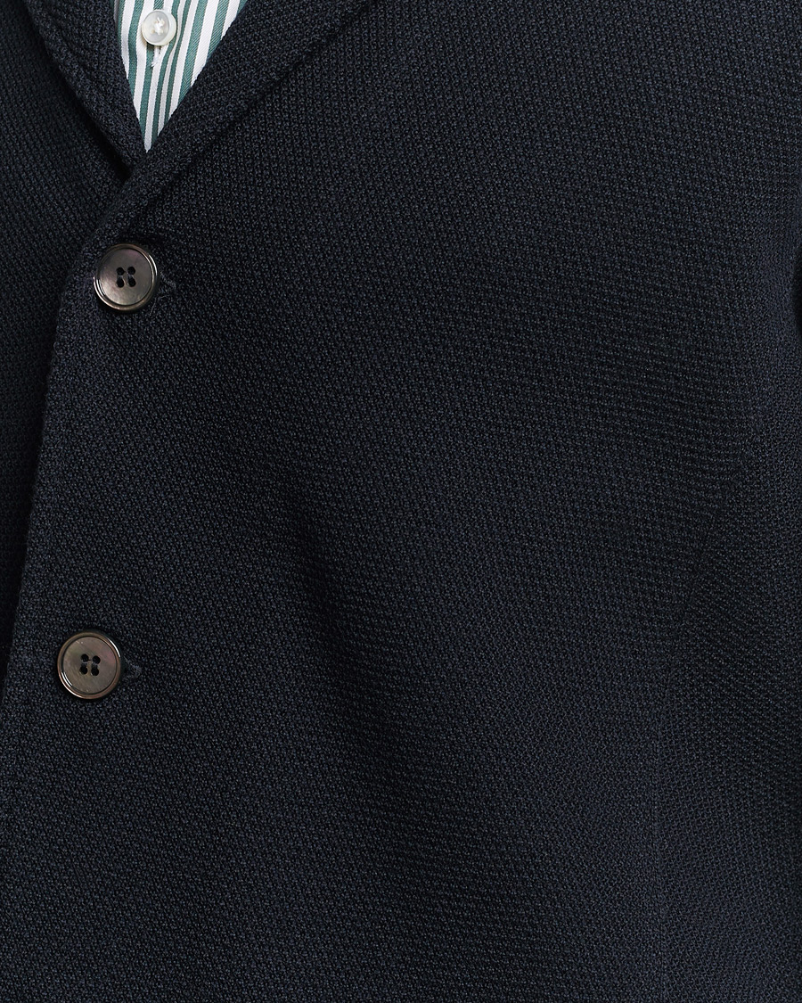 Hombres | Blazers | Stenströms | Merino Wool Texture Knitted Blazer Navy