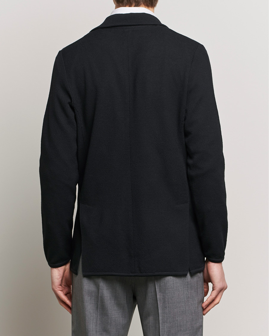 Hombres | Blazers | Stenströms | Merino Wool Texture Knitted Blazer Black