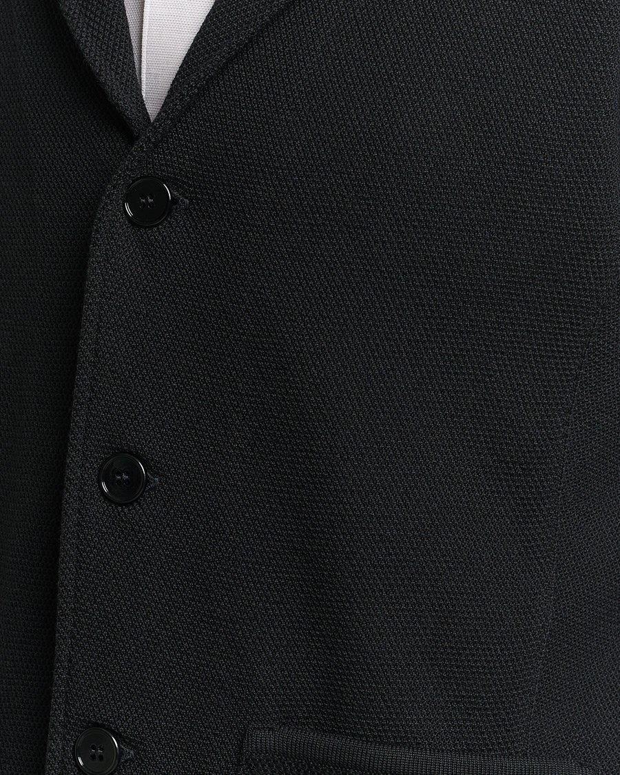 Hombres | Blazers | Stenströms | Merino Wool Texture Knitted Blazer Black