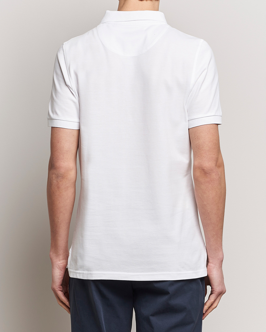 Hombres | Polos | Stenströms | Organic Cotton Piquet Polo Shirt White