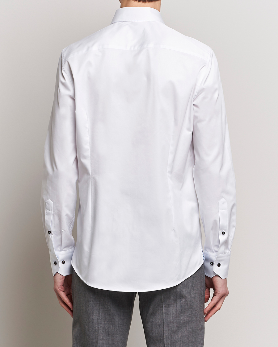 Hombres | Camisas | Stenströms | Slimline Cut Away Contrast Shirt White