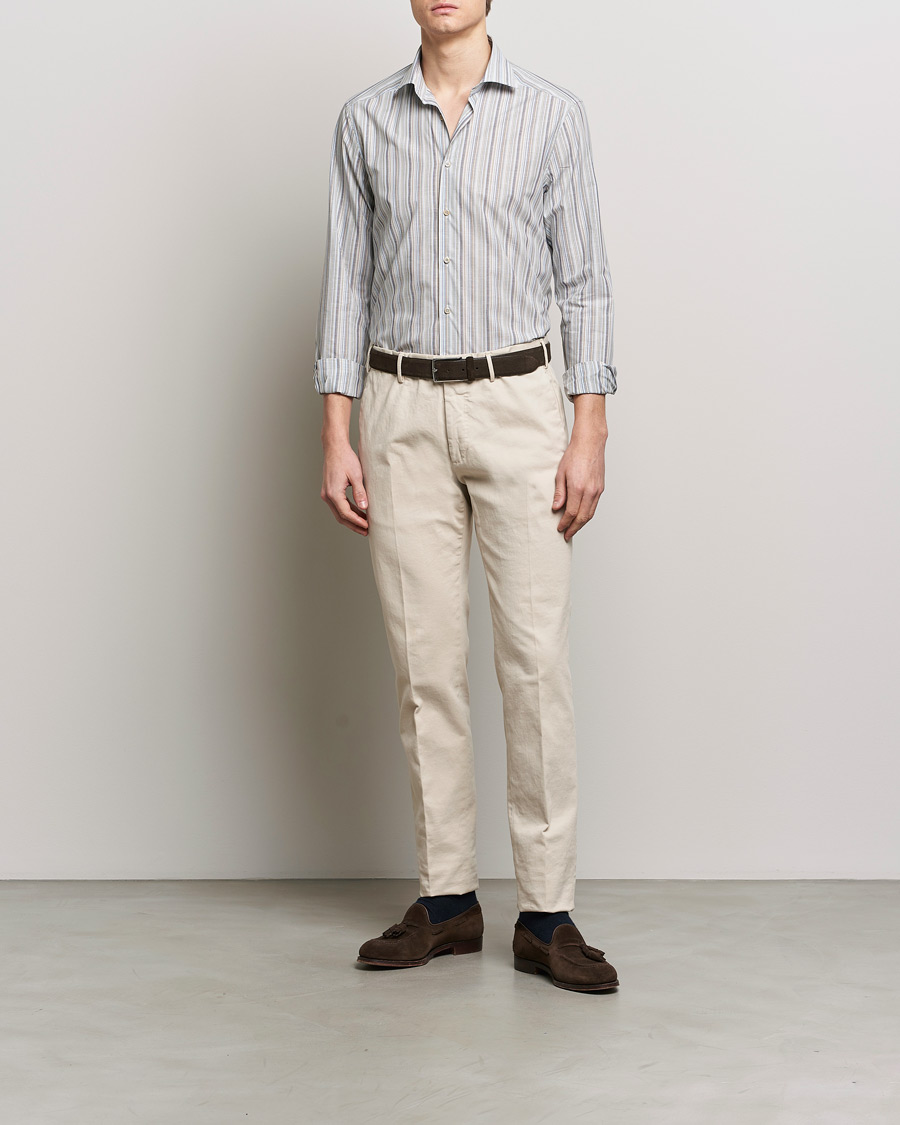 Hombres |  | Stenströms | Slimline Multi Stripe Cut Away Shirt Multi