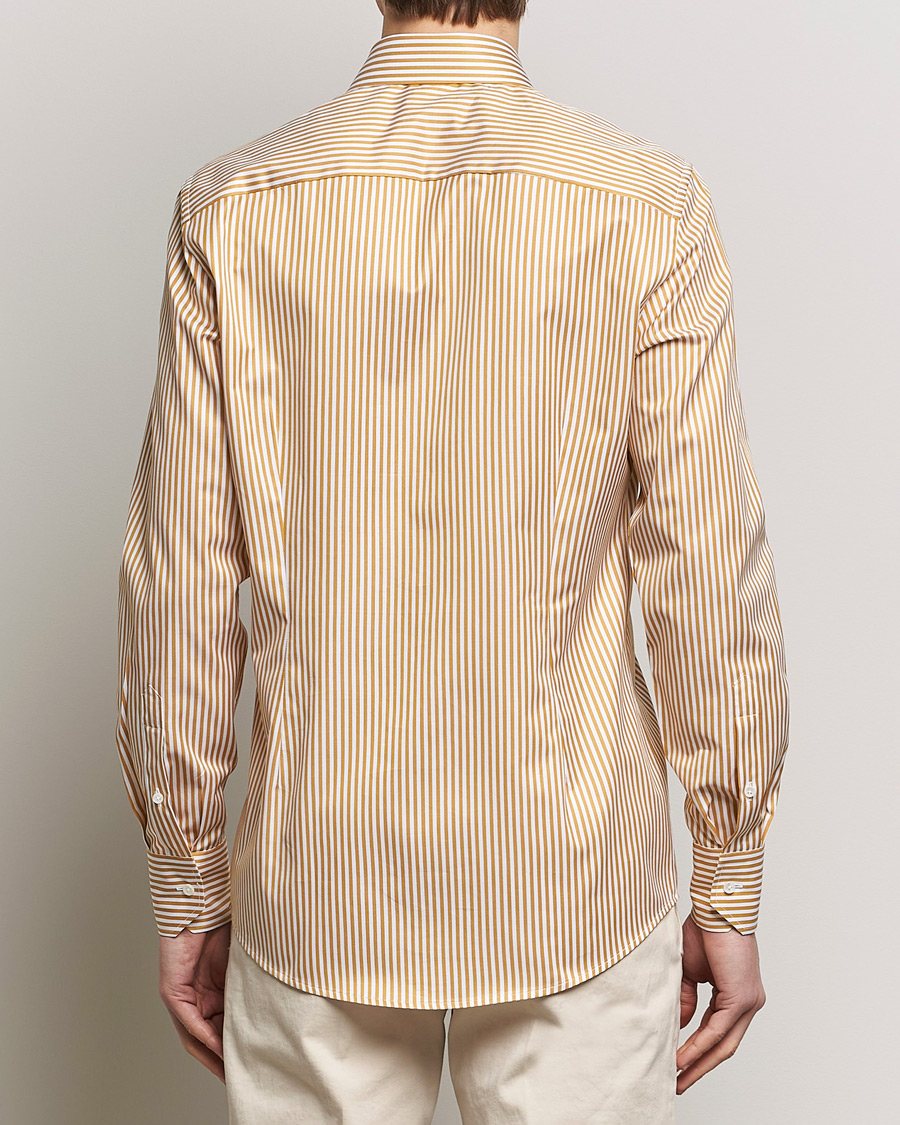 Hombres | Camisas | Stenströms | Slimline Cut Away Striped Shirt Yellow