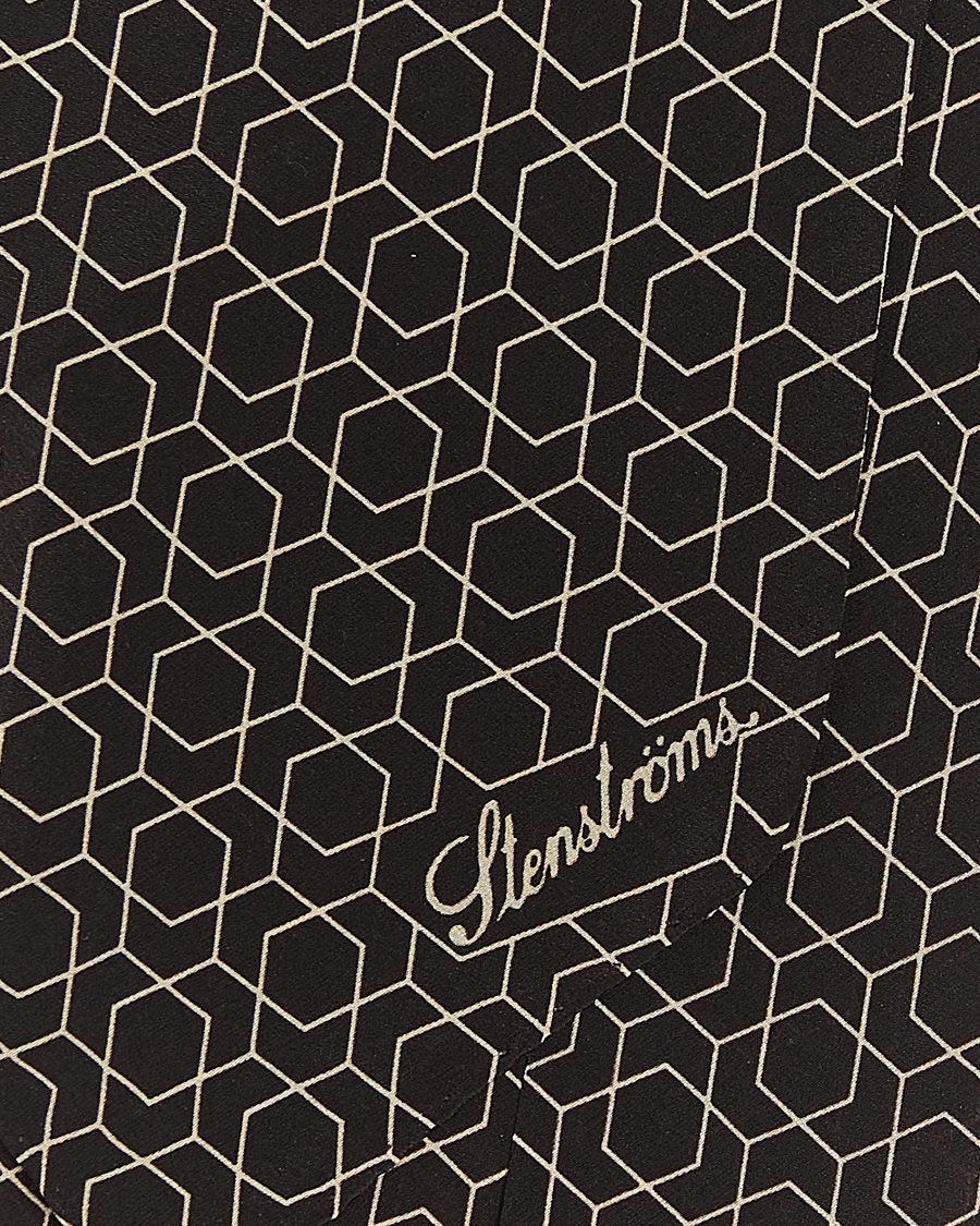 Hombres | Stenströms Silk Printed Ascot Brown | Stenströms | Silk Printed Ascot Brown