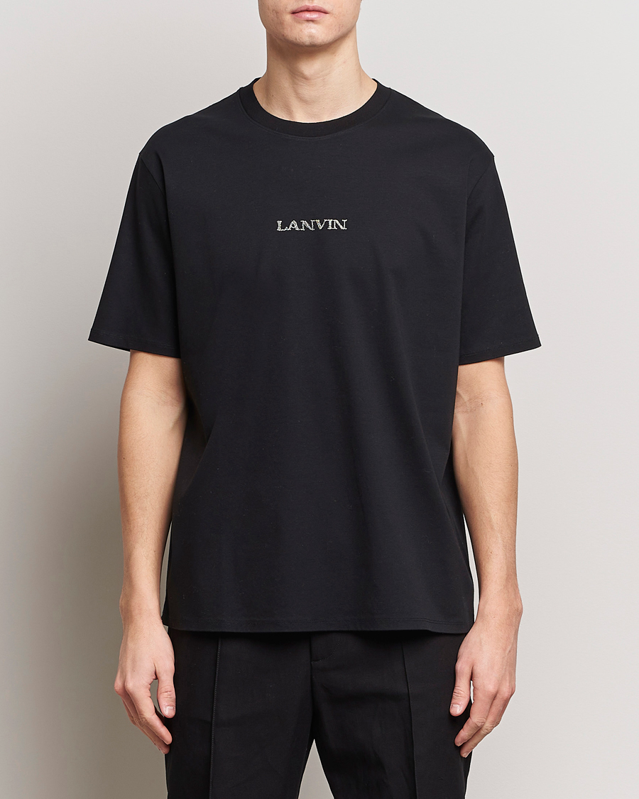 Hombres | Lanvin | Lanvin | Embroidered Logo T-Shirt Black