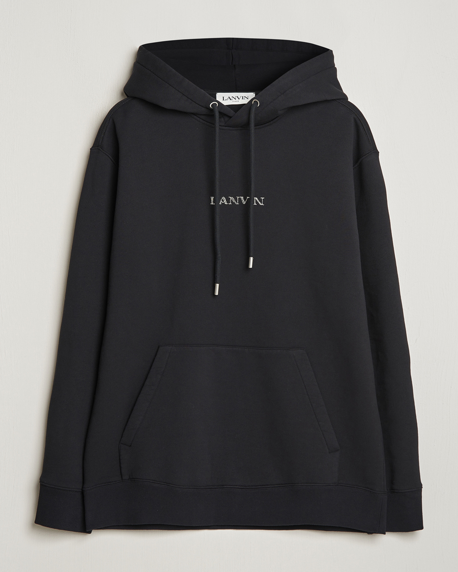 Hombres | Jerséis y prendas de punto | Lanvin | Embroidered Logo Hoodie Black