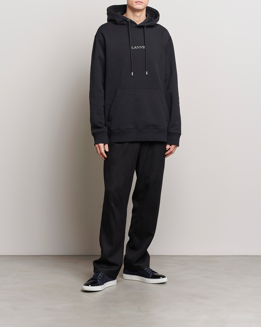 Hombres | Jerséis y prendas de punto | Lanvin | Embroidered Logo Hoodie Black