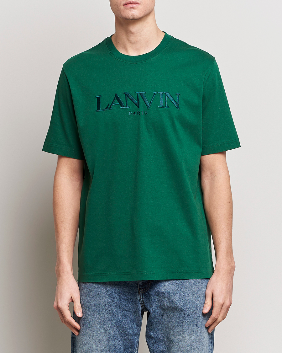 Hombres | Camisetas de manga corta | Lanvin | Paris Classic Logo T-Shirt Bottle Green