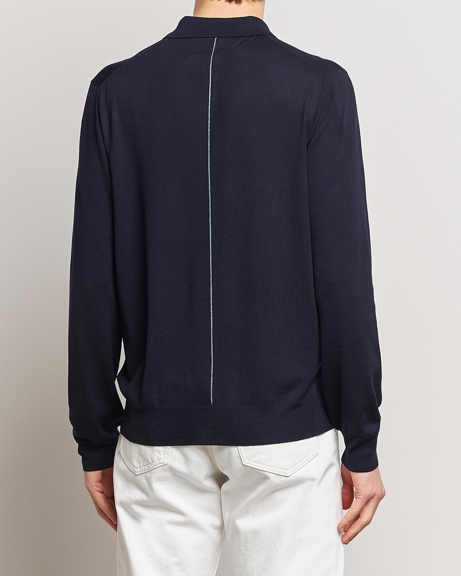Hombres | Jerséis y prendas de punto | Lanvin | Merino Wool Knitted Polo Thunder