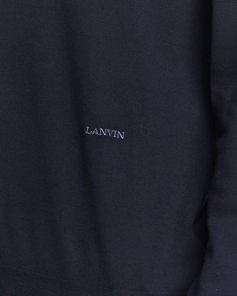 Hombres | Jerséis y prendas de punto | Lanvin | Merino Wool Knitted Polo Thunder