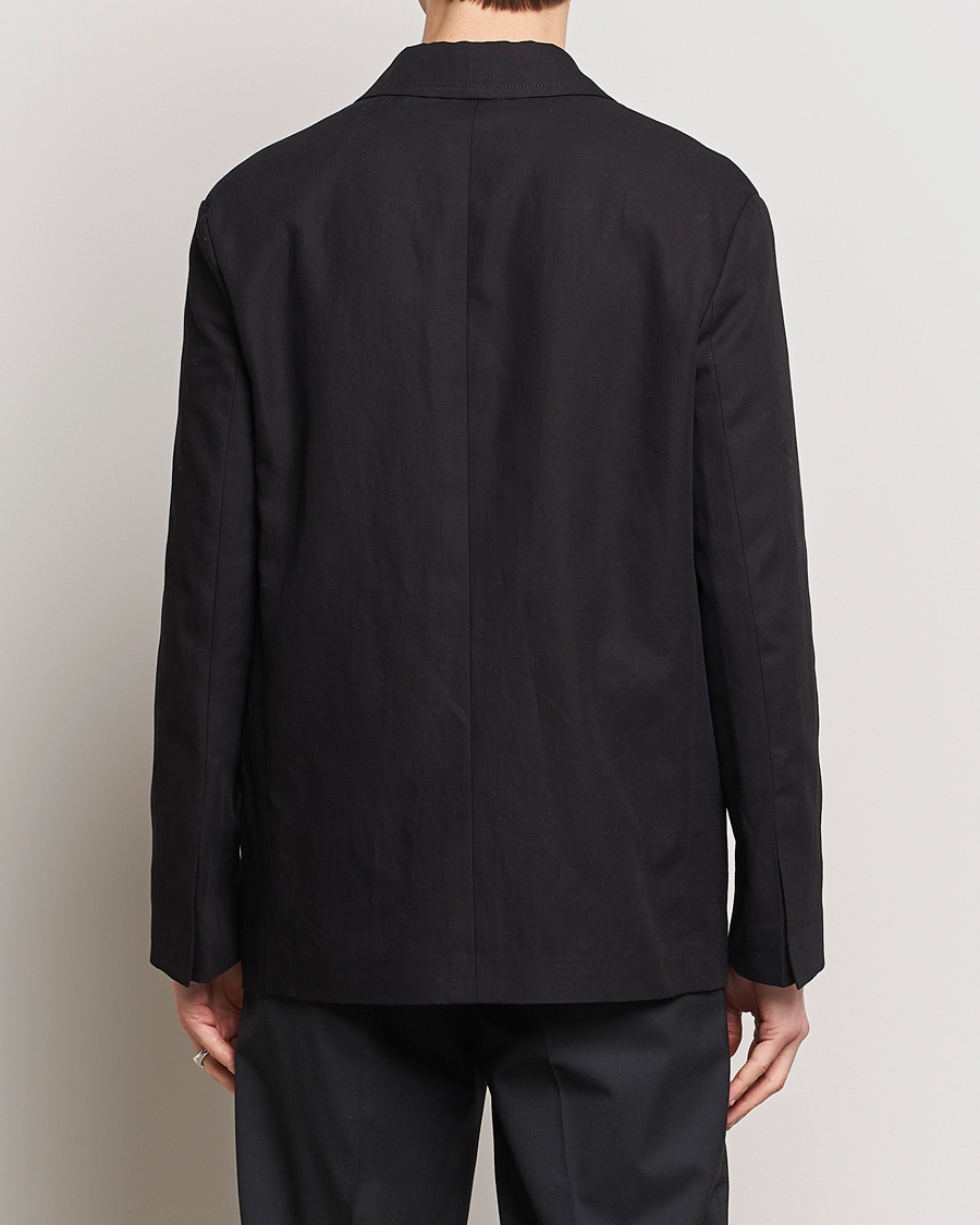 Hombres | Blazers | Lanvin | Deconstructed Cotton/Linen Blazer Black