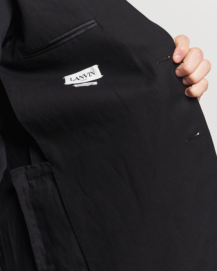 Hombres | Blazers | Lanvin | Deconstructed Cotton/Linen Blazer Black
