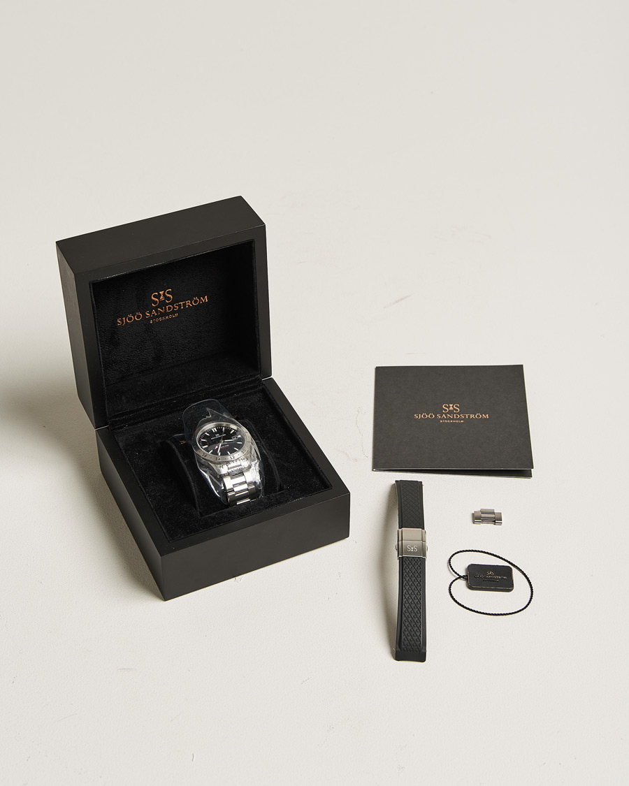 Hombres | Sjöö Sandström Pre-Owned Royal Steel Worldstimer 41mm SS-1841-WT Silver | Sjöö Sandström Pre-Owned | Royal Steel Worldstimer 41mm SS-1841-WT Silver