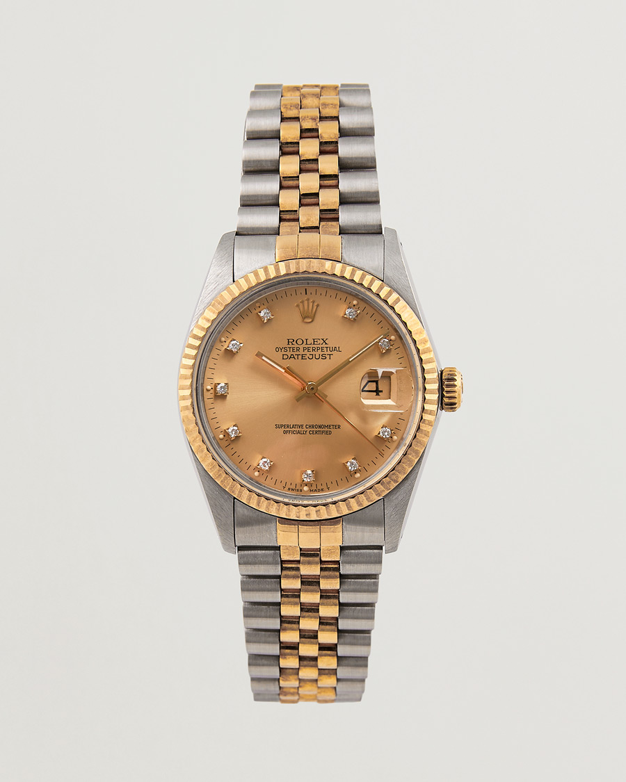 Hombres | Rolex Pre-Owned Datejust 16013 Diamond Dial Silver | Rolex Pre-Owned | Datejust 16013 Diamond Dial Silver
