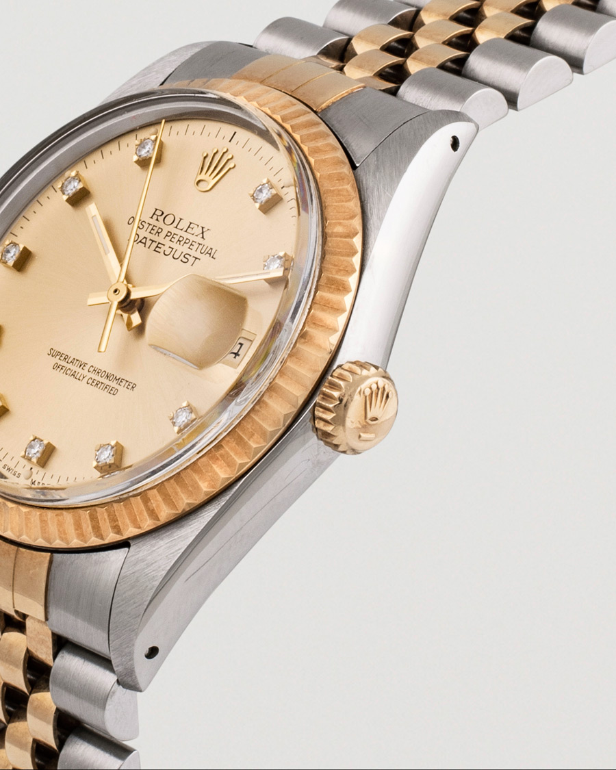 Hombres | Rolex Pre-Owned Datejust 16013 Diamond Dial Silver | Rolex Pre-Owned | Datejust 16013 Diamond Dial Silver