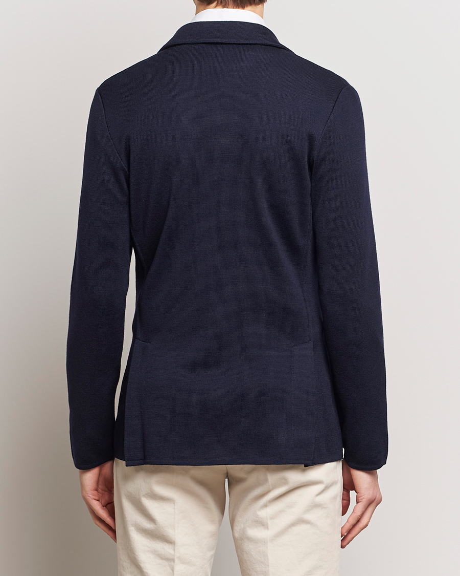 Hombres | Blazers | Lardini | Knitted Wool Blazer Navy