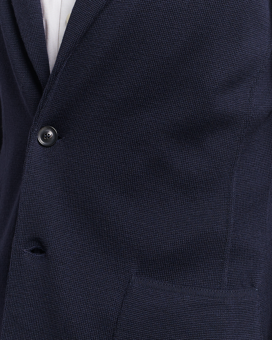 Hombres | Blazers | Lardini | Knitted Wool Blazer Navy
