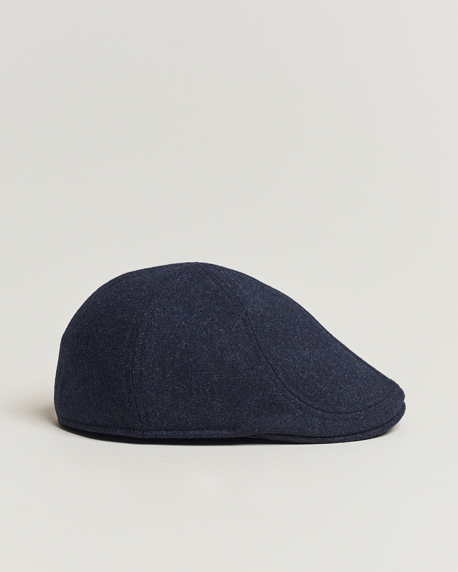 Hombres | Sombreros y gorras | Wigéns | Pub Cap Melton Wool Blue Melange