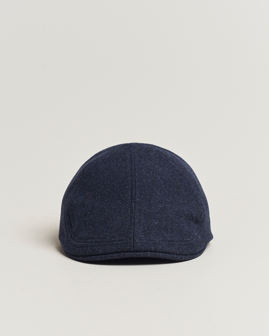 Hombres | Sombreros y gorras | Wigéns | Pub Cap Melton Wool Blue Melange